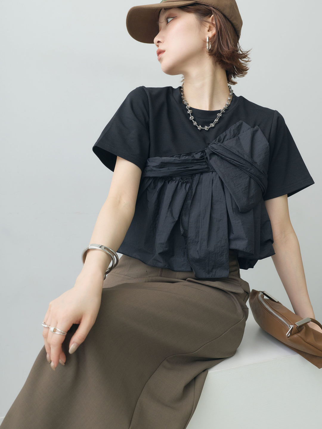 [SET]ナイロンドッキングツイストTEE +ナイロンドッキングツイストTEE (2set)