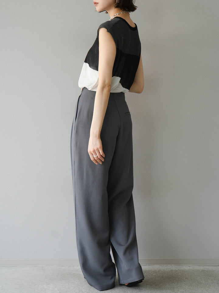 [Pre-order] Front flap slacks pants/gray