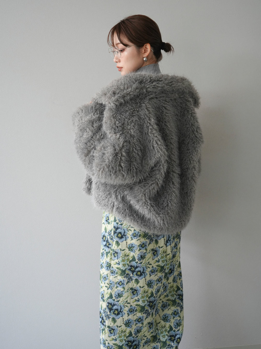 [予約]シャギーファースタンド2WAYジャケット/ gray