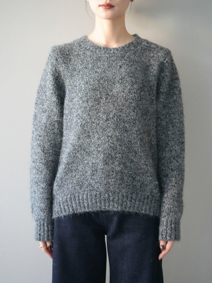 [予約]ネック付MIXニットアンサンブル/gray