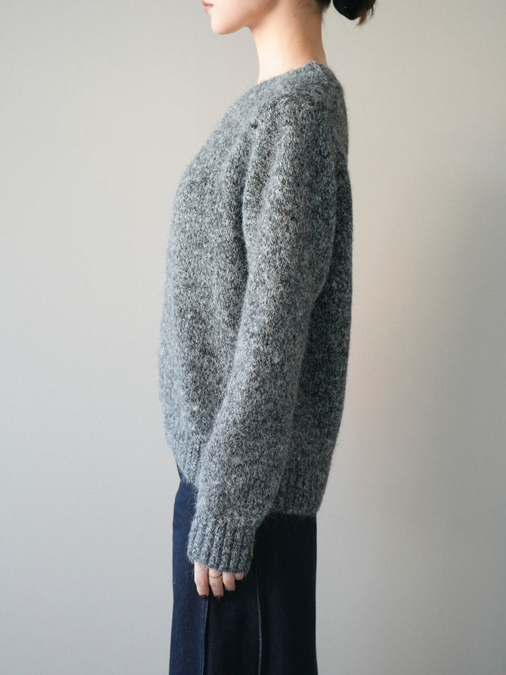 [予約]ネック付MIXニットアンサンブル/gray