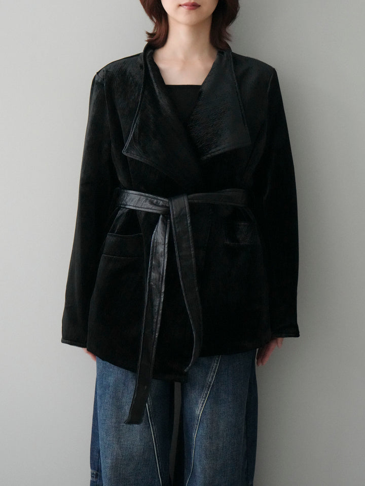 [20%オフ]ベロアガウンジャケット/black