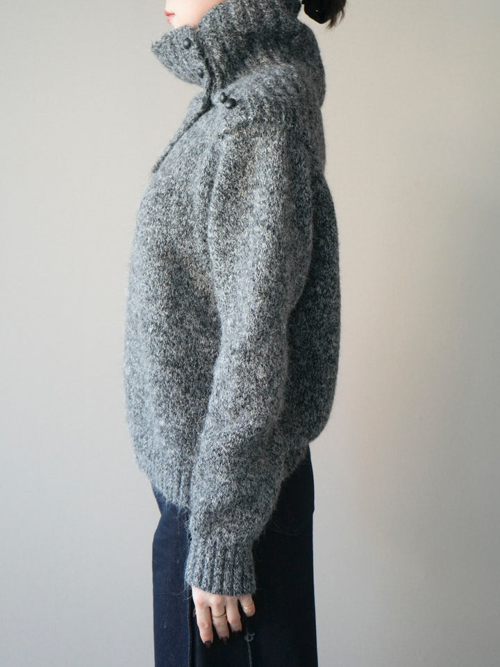 [予約]ネック付MIXニットアンサンブル/gray