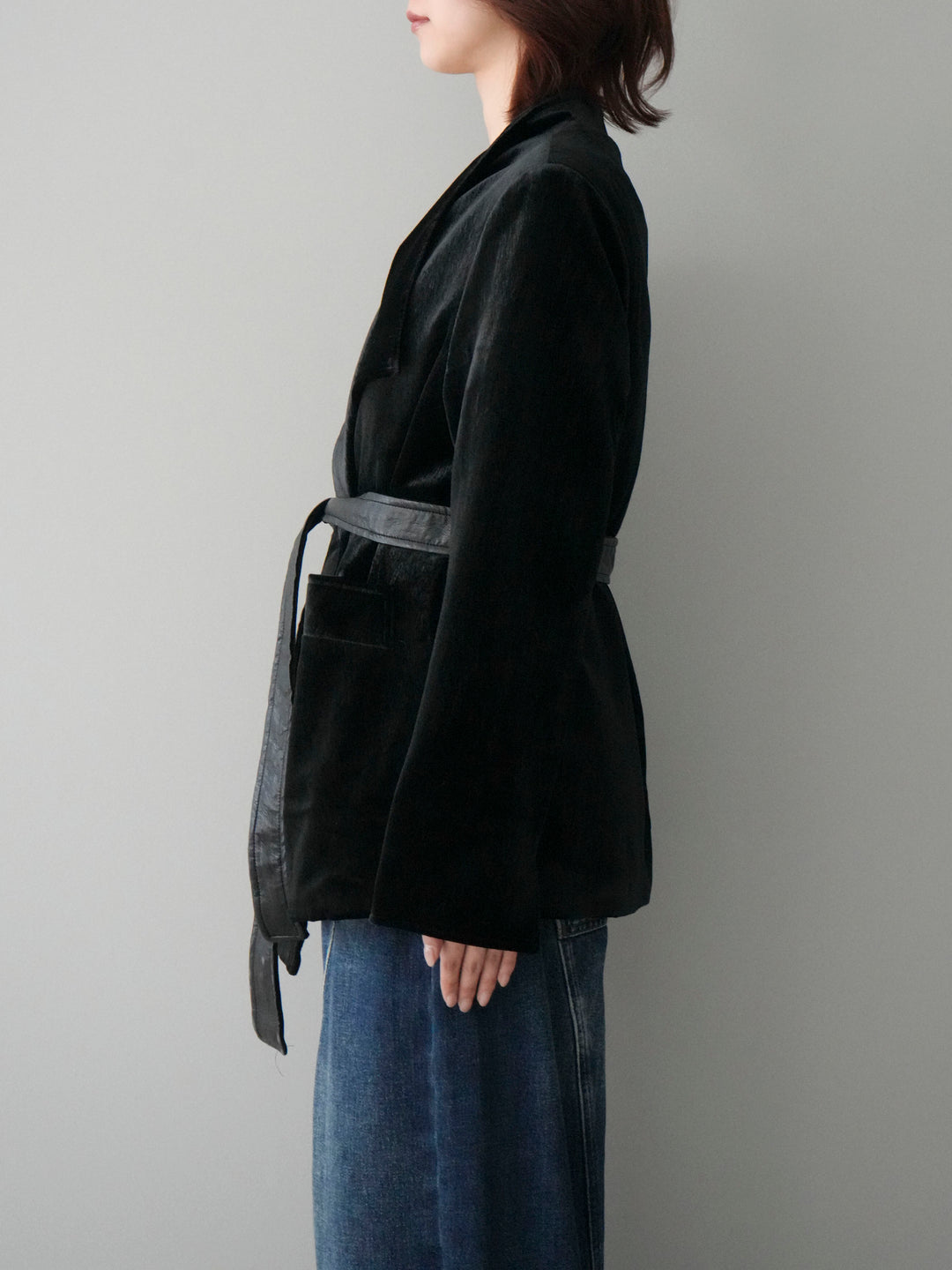 [20%オフ]ベロアガウンジャケット/black