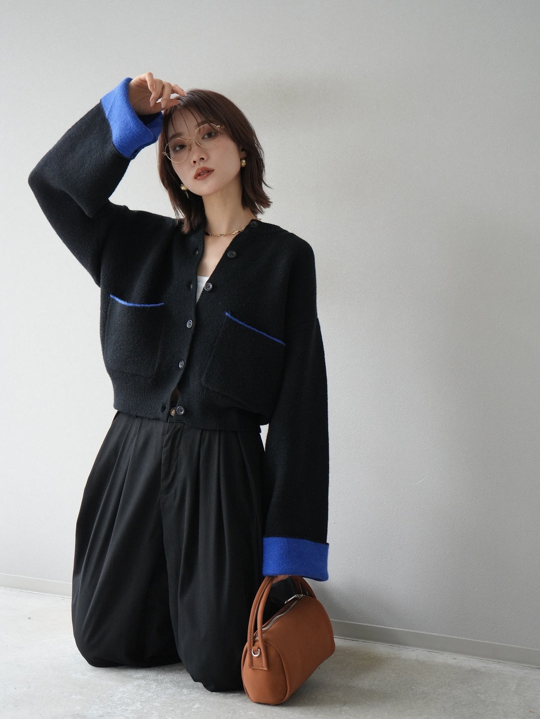 [SET]バイカラーオーバーニットカーディガン+バイカラーオーバーニットカーディガン(2set)