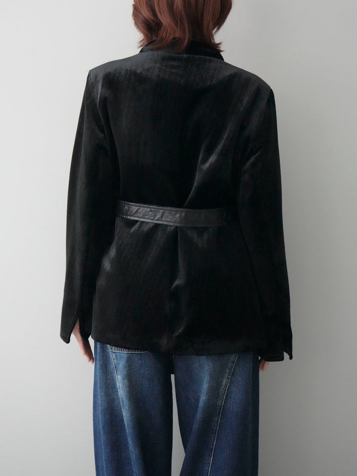 [20%オフ]ベロアガウンジャケット/black