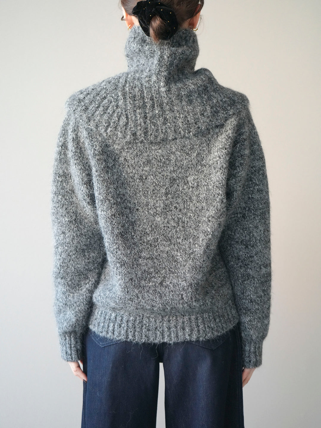 [予約]ネック付MIXニットアンサンブル/gray