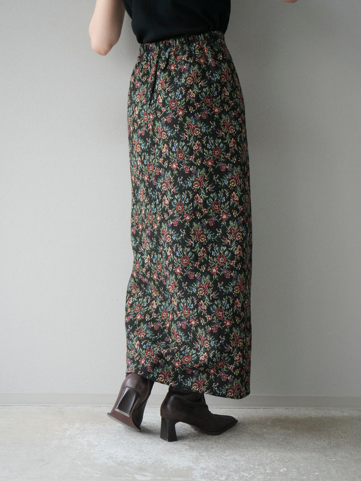 [予約]ゴブランフロントジップタイトスカート/レッド