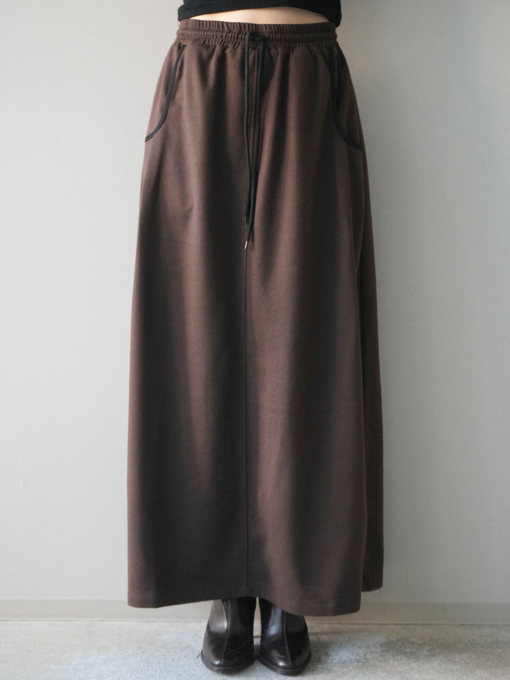 [予約]配色パイピングIラインスカート/brown