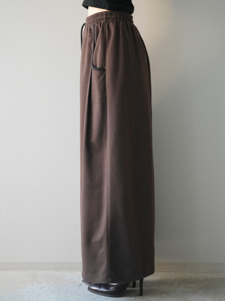[予約]配色パイピングIラインスカート/brown