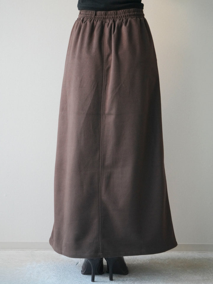 [予約]配色パイピングIラインスカート/brown