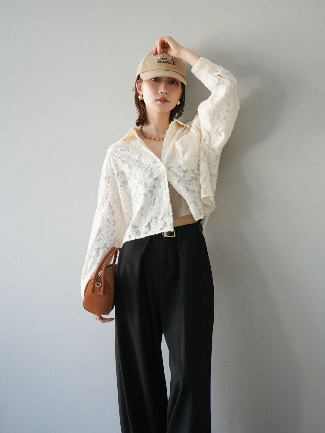 [予約]ジャガードショートシャツ/オフホワイト