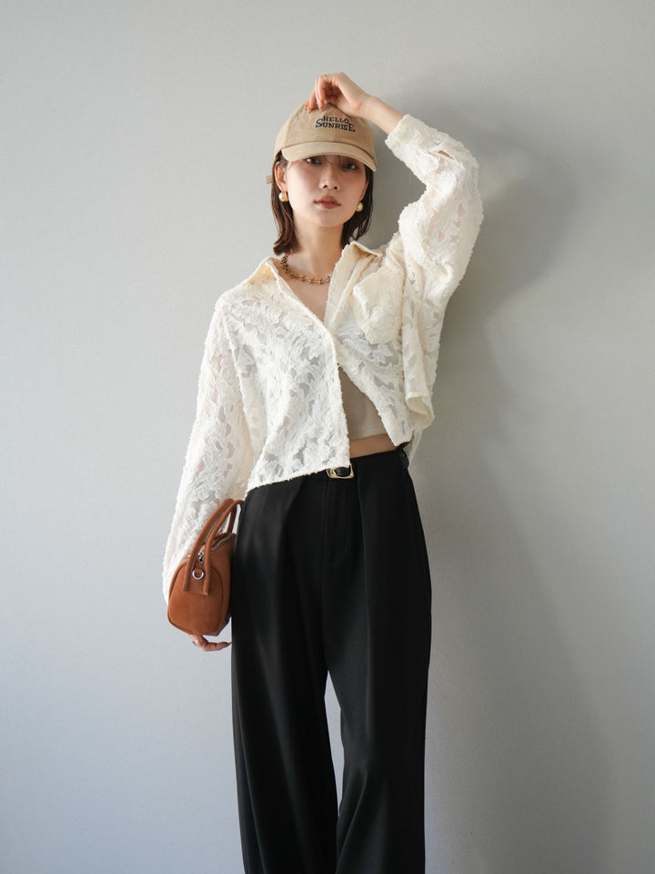 [予約]ジャガードショートシャツ/オフホワイト