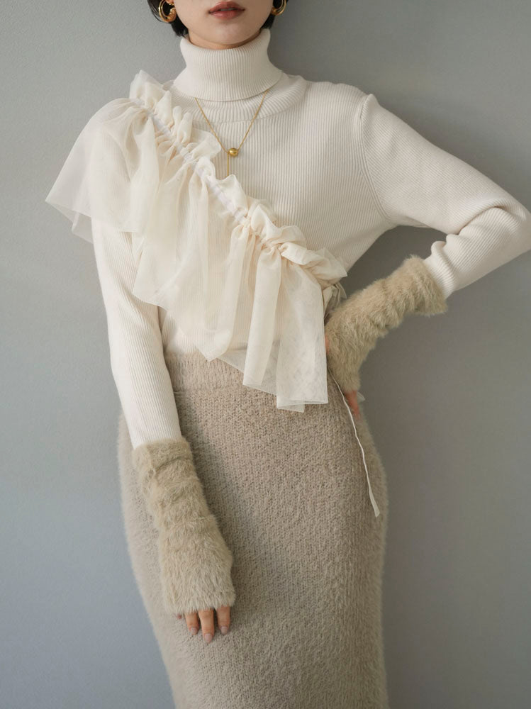 予約]チュールサッシュベルト/アイボリー – Lumier