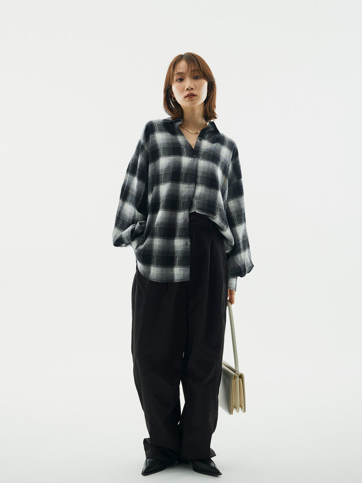 【Allure】[SET]オンブレチェックオーバーシャツ+オンブレチェックオーバーシャツ(2set)