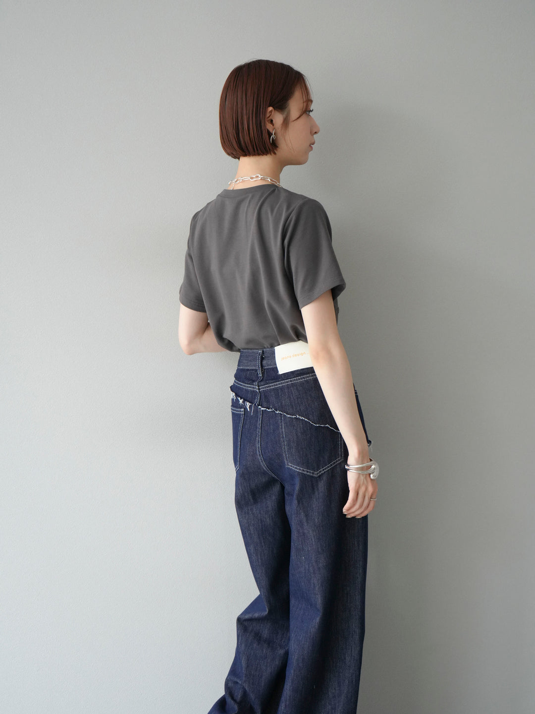 [SET]ビスチェデザインTシャツ+ヒップデザインデニムパンツ(2set)