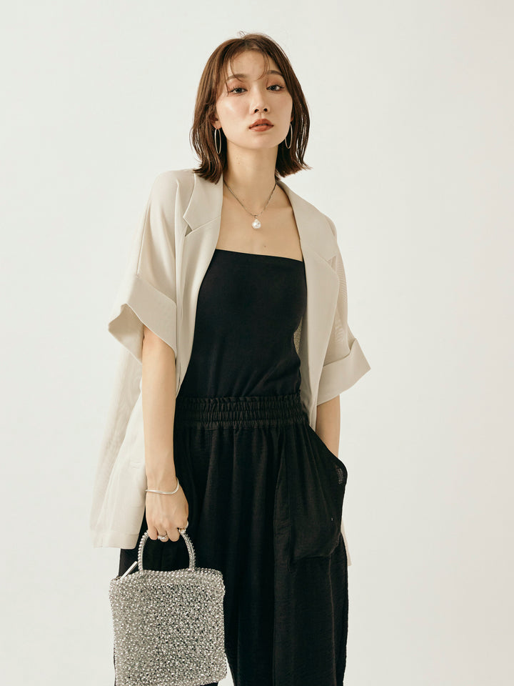 【Allure】[SET]メッシュハーフテーラードジャケット+メッシュハーフテーラードジャケット(2set)