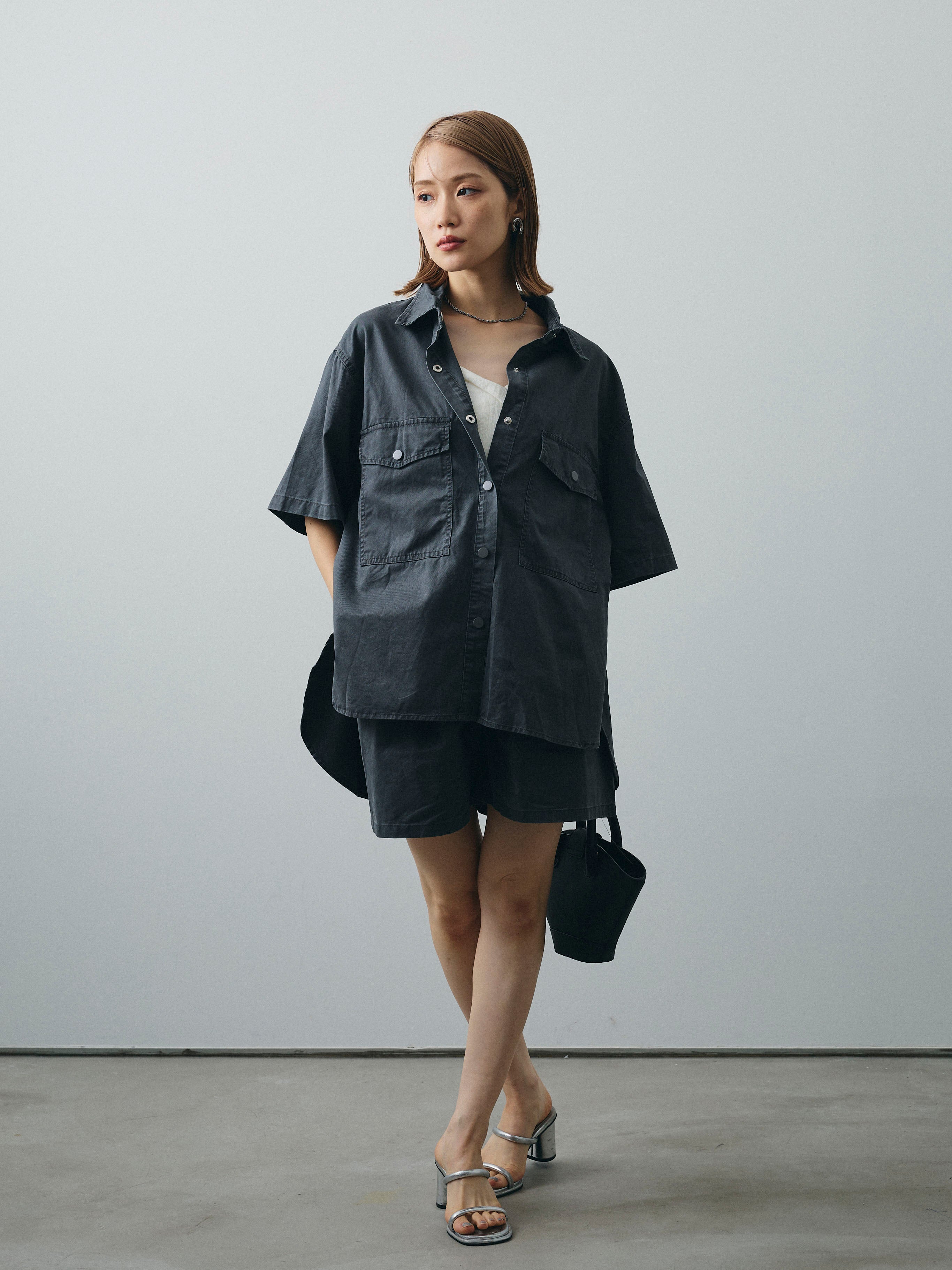 23SS✨美品 LIEN ハーフパンツオールインワン シャツ カジュアル 春夏