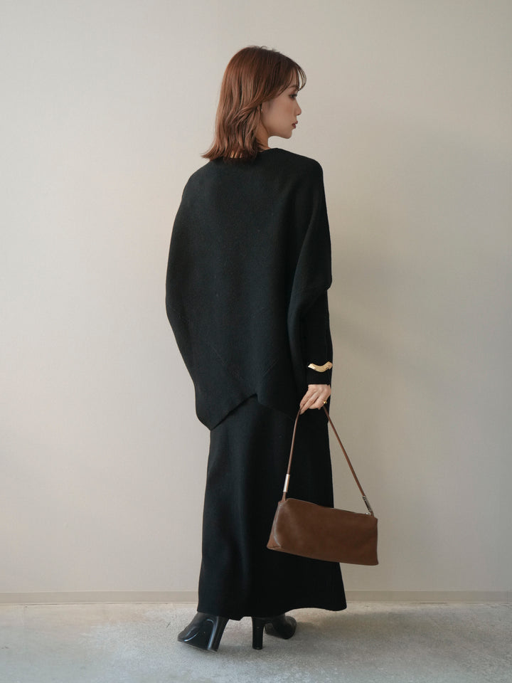 [SET]ウール混ドルマンニット&スカートSET UP(2set)