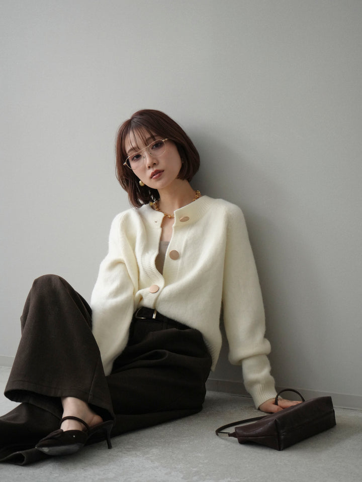 [予約]BIGボタンニットカーディガン/white