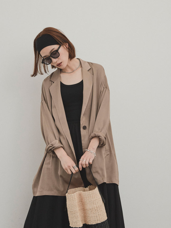 [予約]リブドッキングフレアワンピース/ブラック