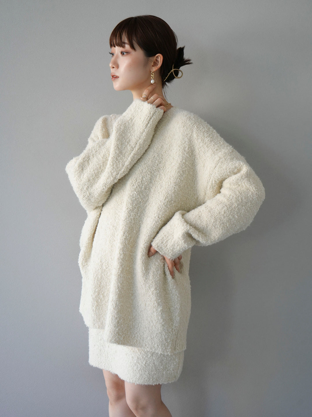 [SET] 橢圓針織衫 & 迷你裙 SET UP