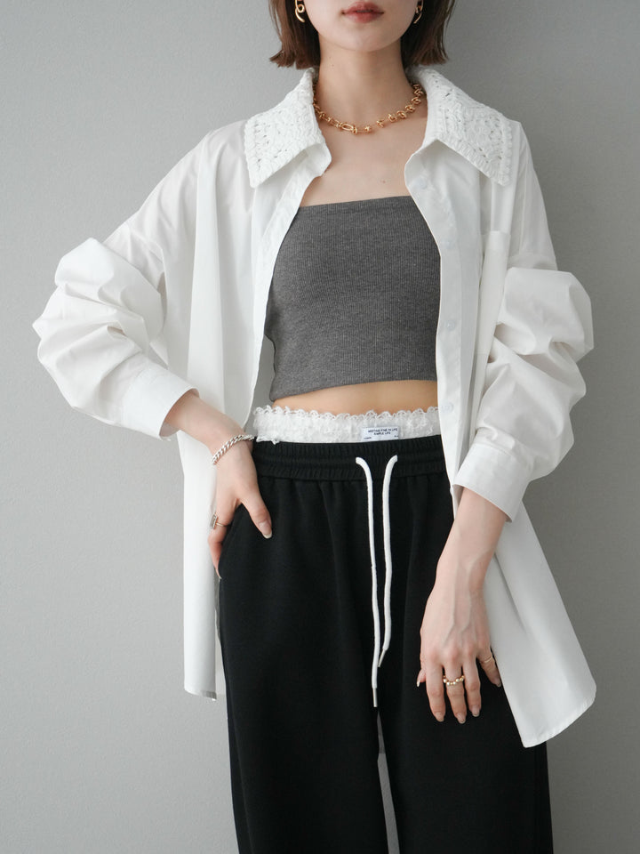 [予約]カップ付テレコリブベアキャミソール/モカ