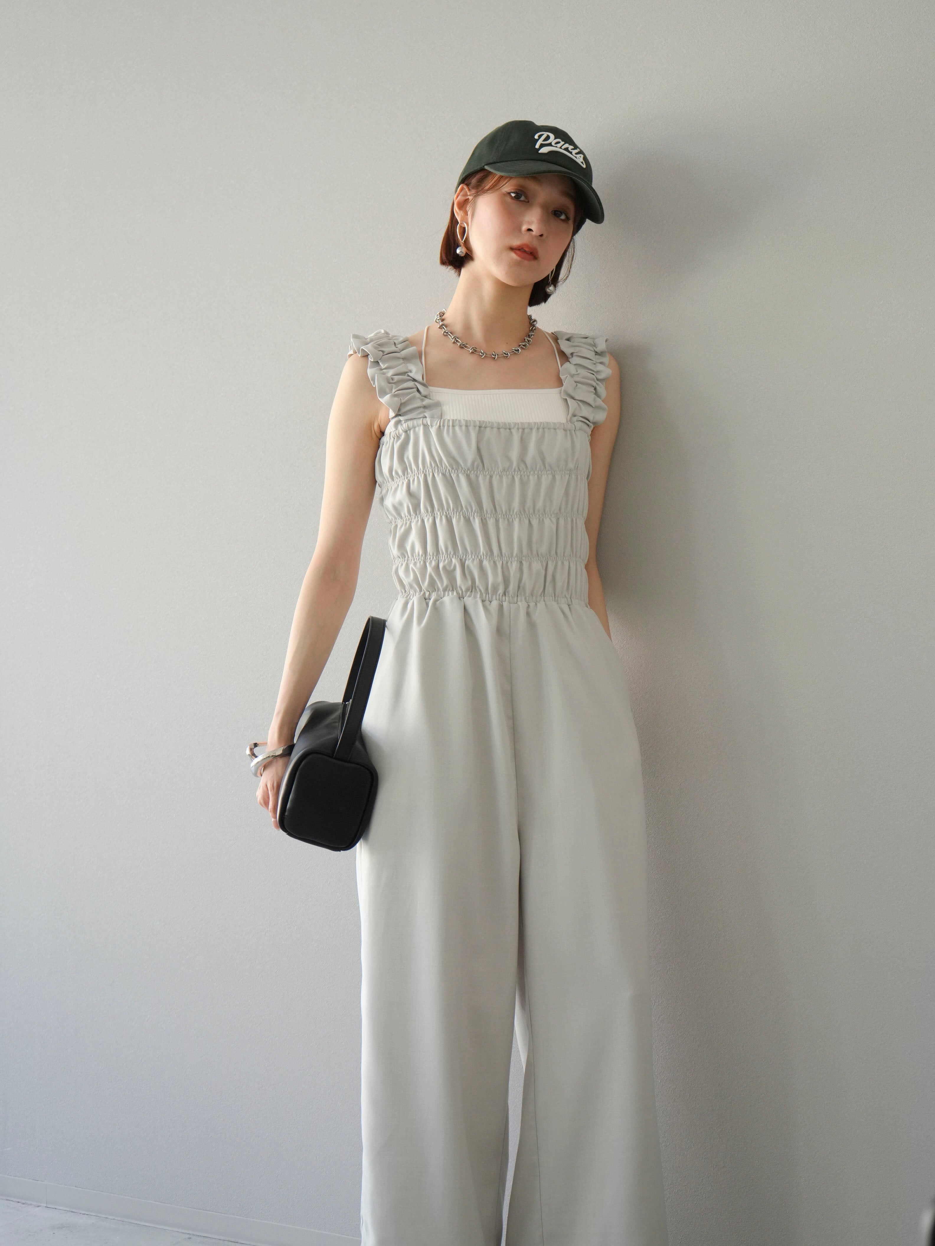 予約]ヘザーエステルシャーリングサロペット/アイボリー – Lumier