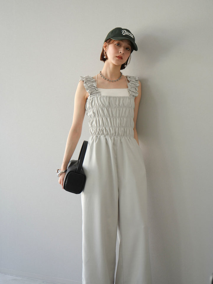 [予約]ヘザーエステルシャーリングサロペット/アイボリー