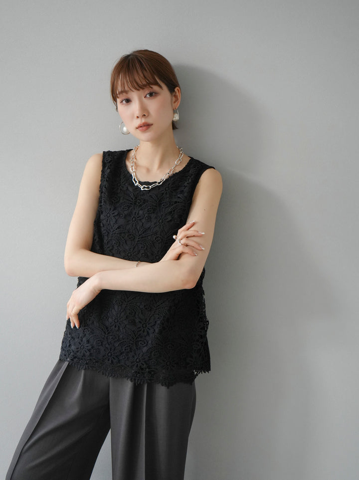 [Pre-order] Russell lace tank top/black