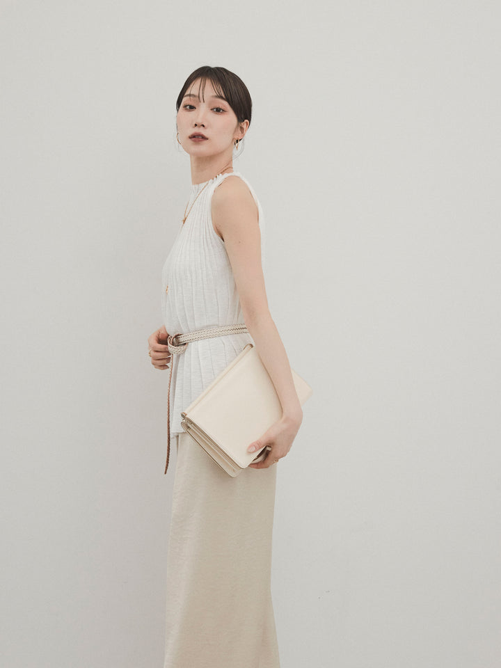 [予約]プリーツニットキャミソール/アイボリー