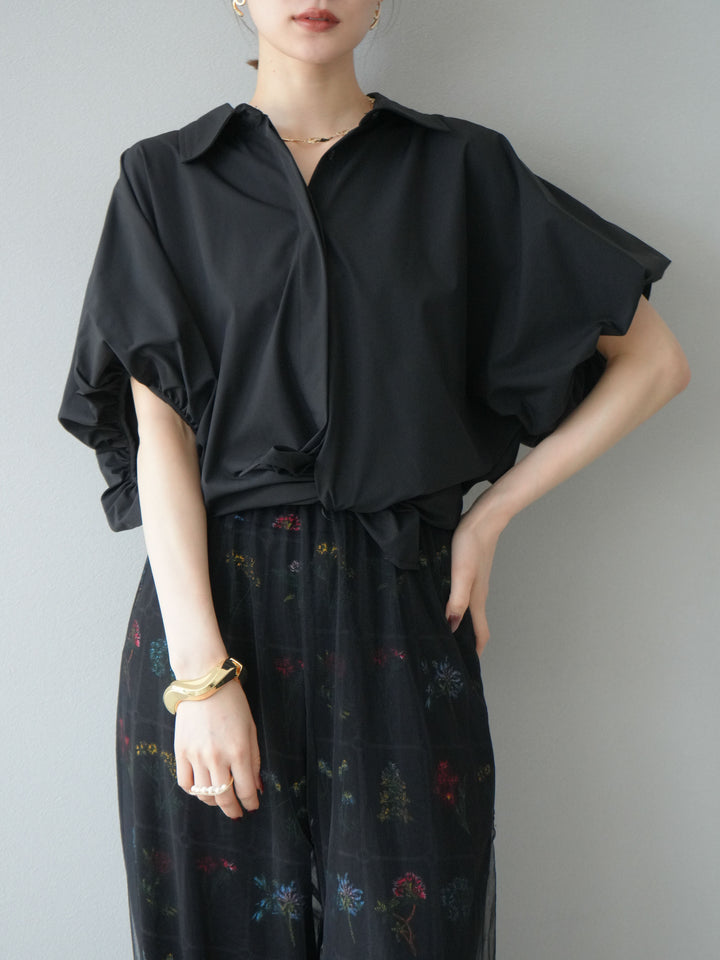 [予約]ICE TOUCHパフスリーブシャツ/ブラック