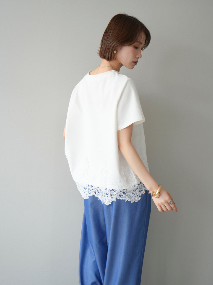 [予約]レースコンビボックスTEE/white