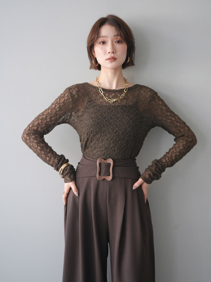 [予約]バックラウンドジャガードレーストップス/brown
