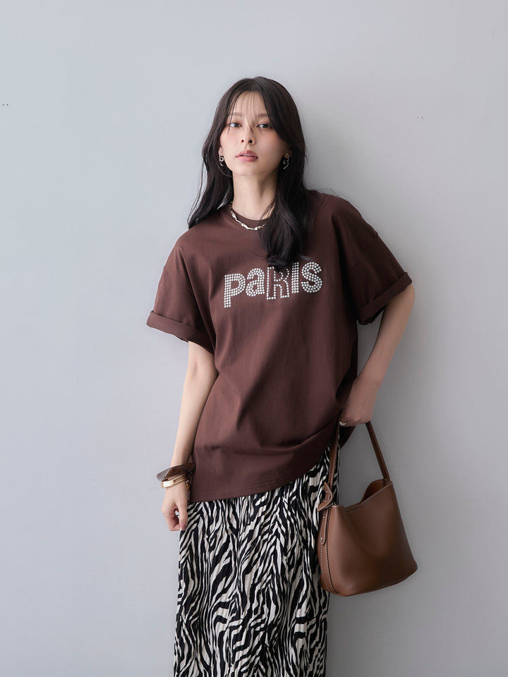 [SET]スタッズロゴTEE+プリントプリーツスカート(2set)