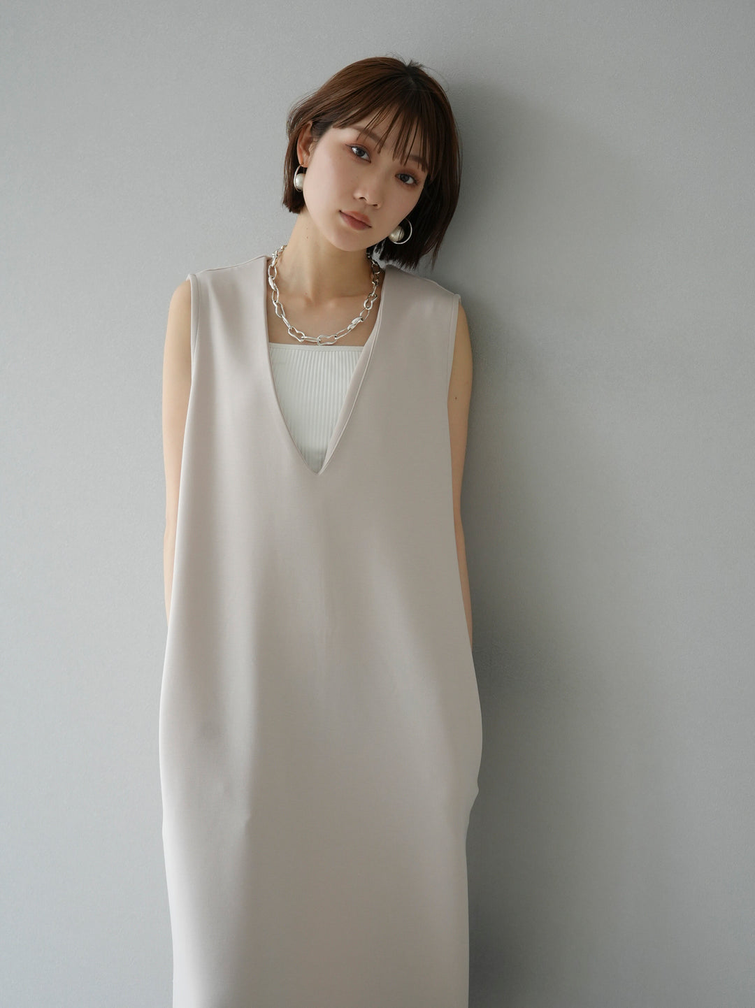 [Pre-order] Light Ponte French Sleeve Top Ensemble Dress/Ivory