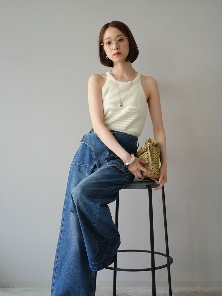 [予約]リブニットアメスリタンクトップ/オフ