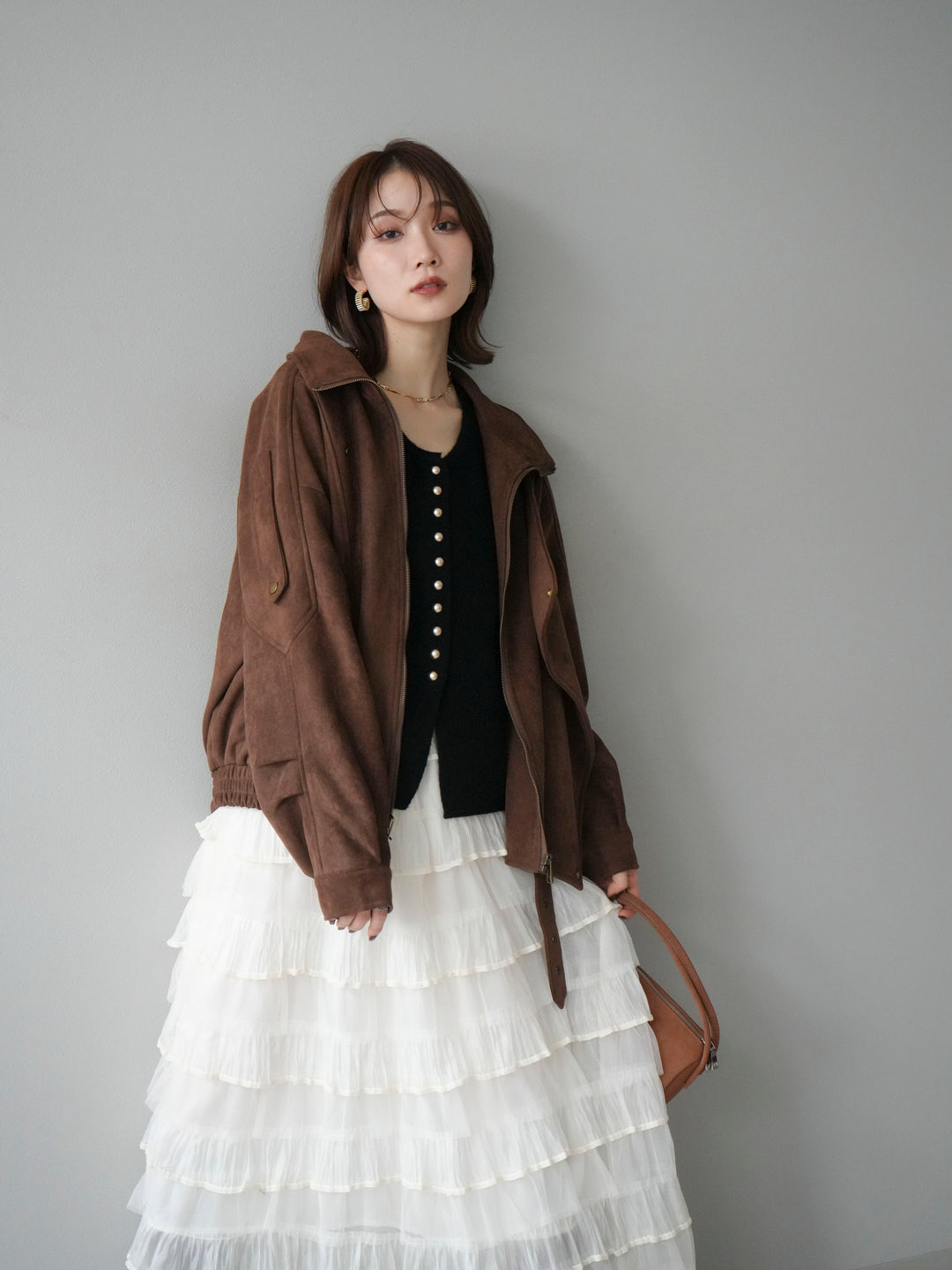 [予約]スエードライダースジャケット/ブラウン