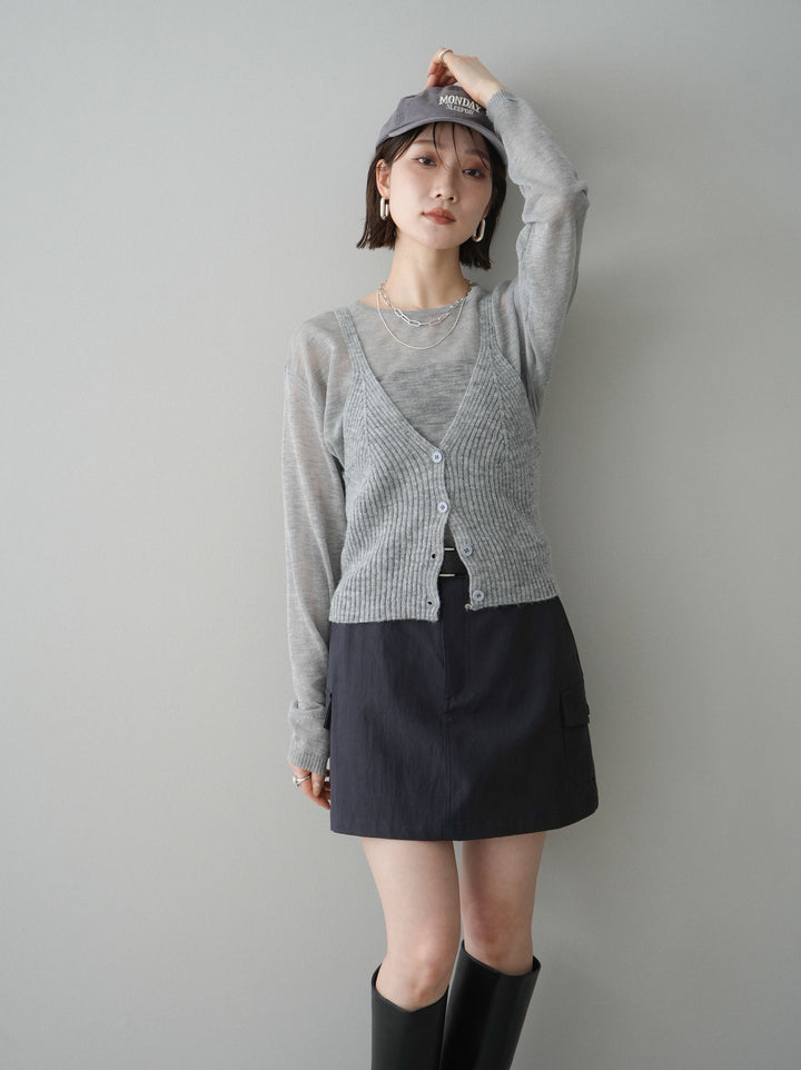 [予約]ビスチェアンサンブルシアーニット/gray