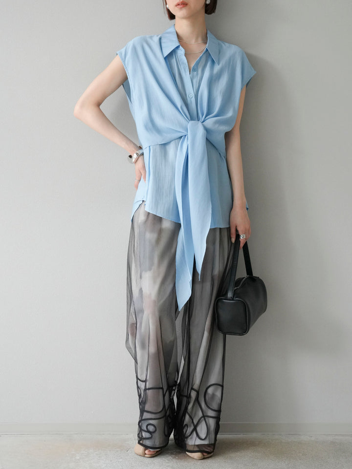 [予約]フロントタイシアーブラウス/ブルー