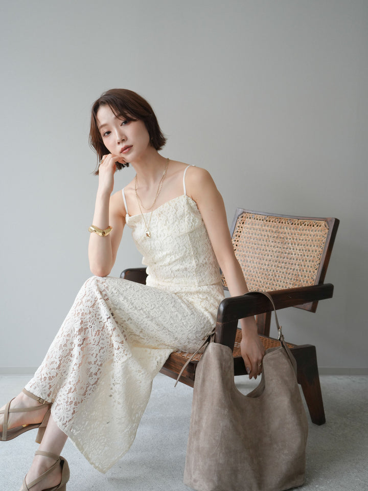 [SET]フルレースキャミ＆IラインスカートSET UP