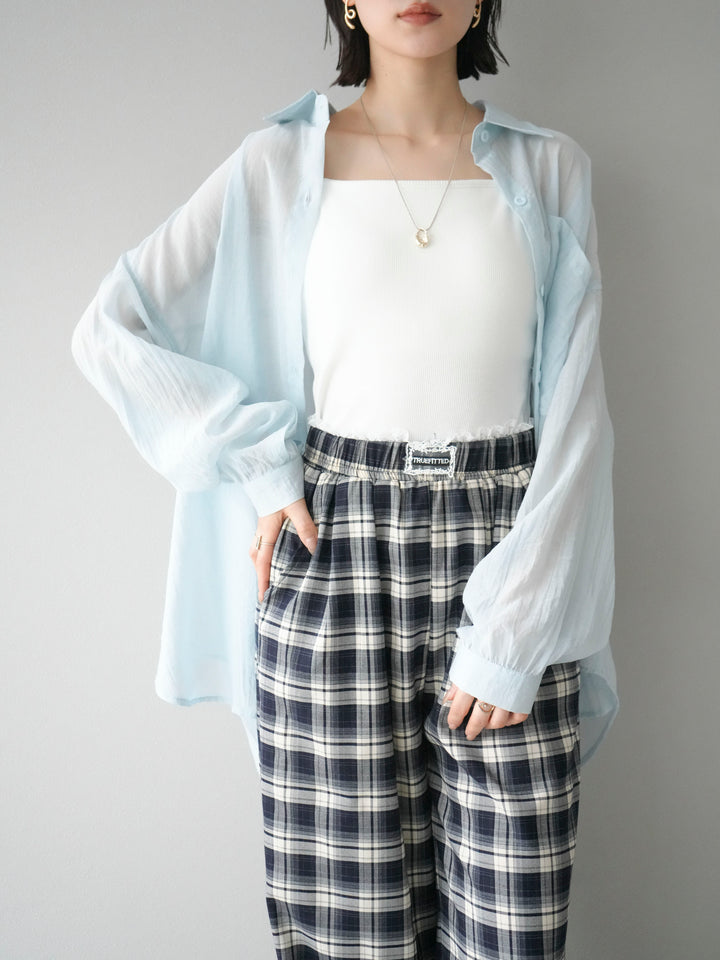 [予約]ドライタッチシアーオーバーシャツ/ブルー