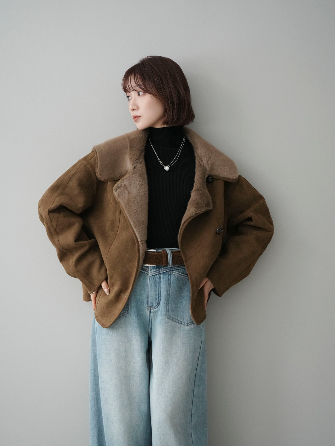 [予約]ムートンショートジャケット/khaki