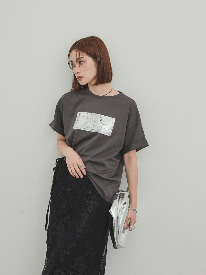 [套裝] 燙金印花乾爽棉質 TEE + 寬鬆窄裙 (2 套)