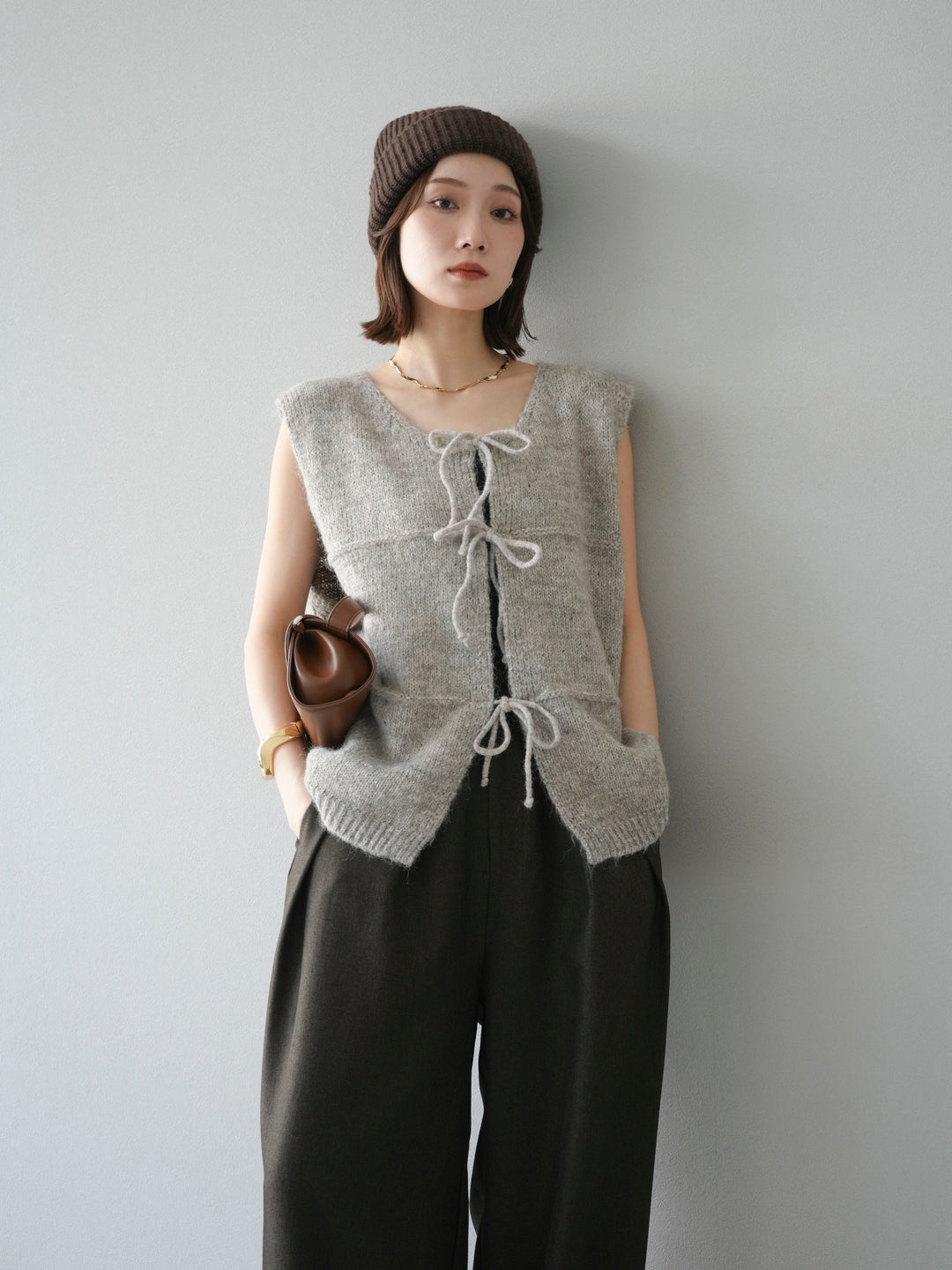 [予約]ニットビーニー/ネイビー