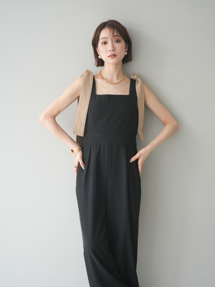 [SET]ショルダーリボンサロペット+選べるアクセセット(2set)