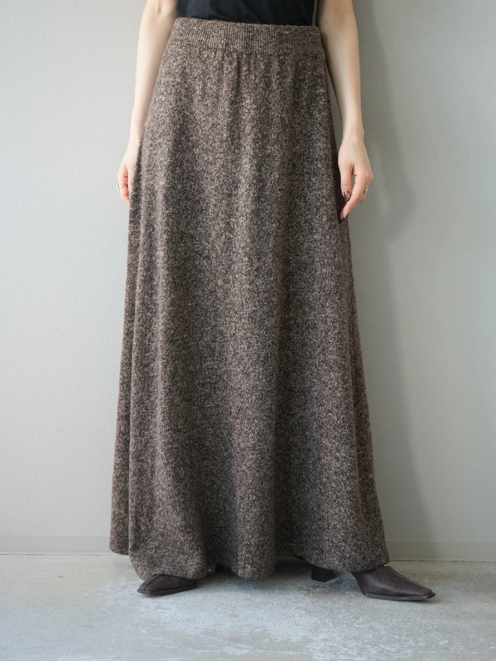 [予約]ミックスヤーンニットスカート/ブラウン