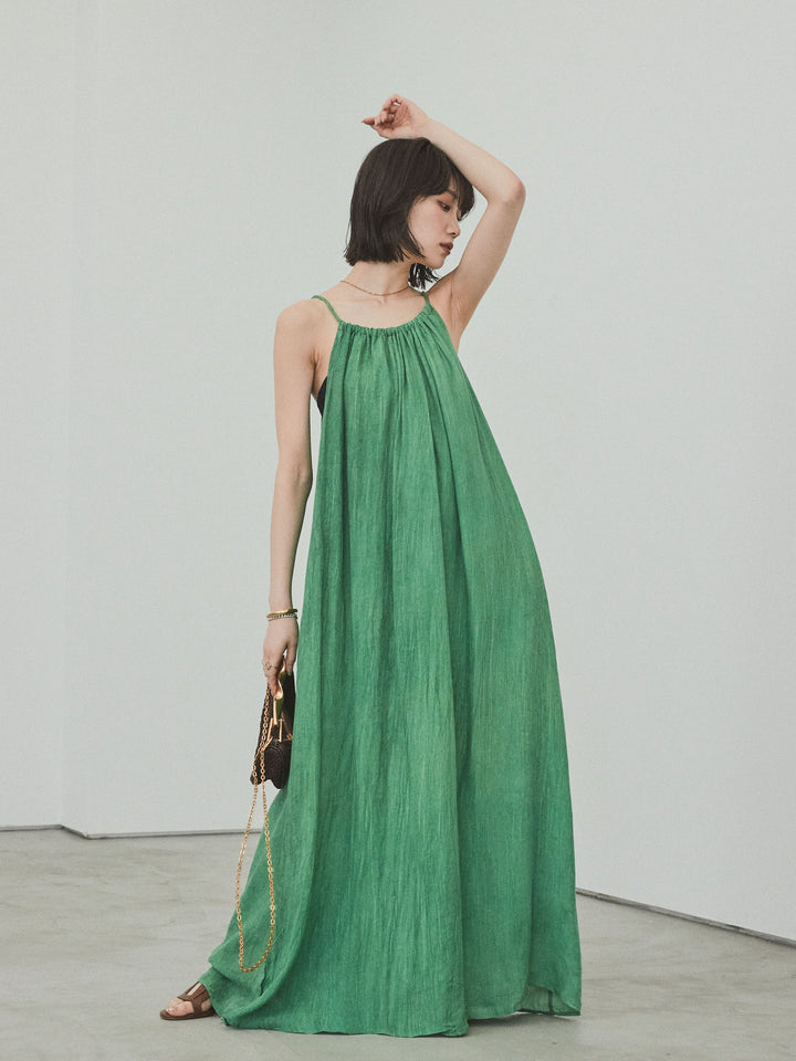 [予約]ムラ染めキャミワンピース/グリーン