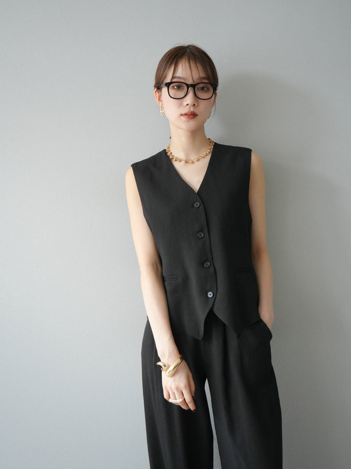[SET]Vネックジレ＆ワイドパンツSET UP(2set)