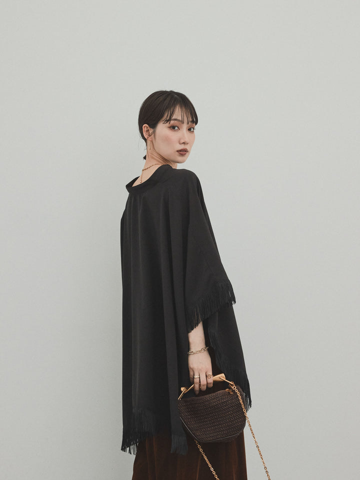 [SET] 方形流蘇斗篷襯衫 + 方形流蘇斗篷襯衫（2 件套）